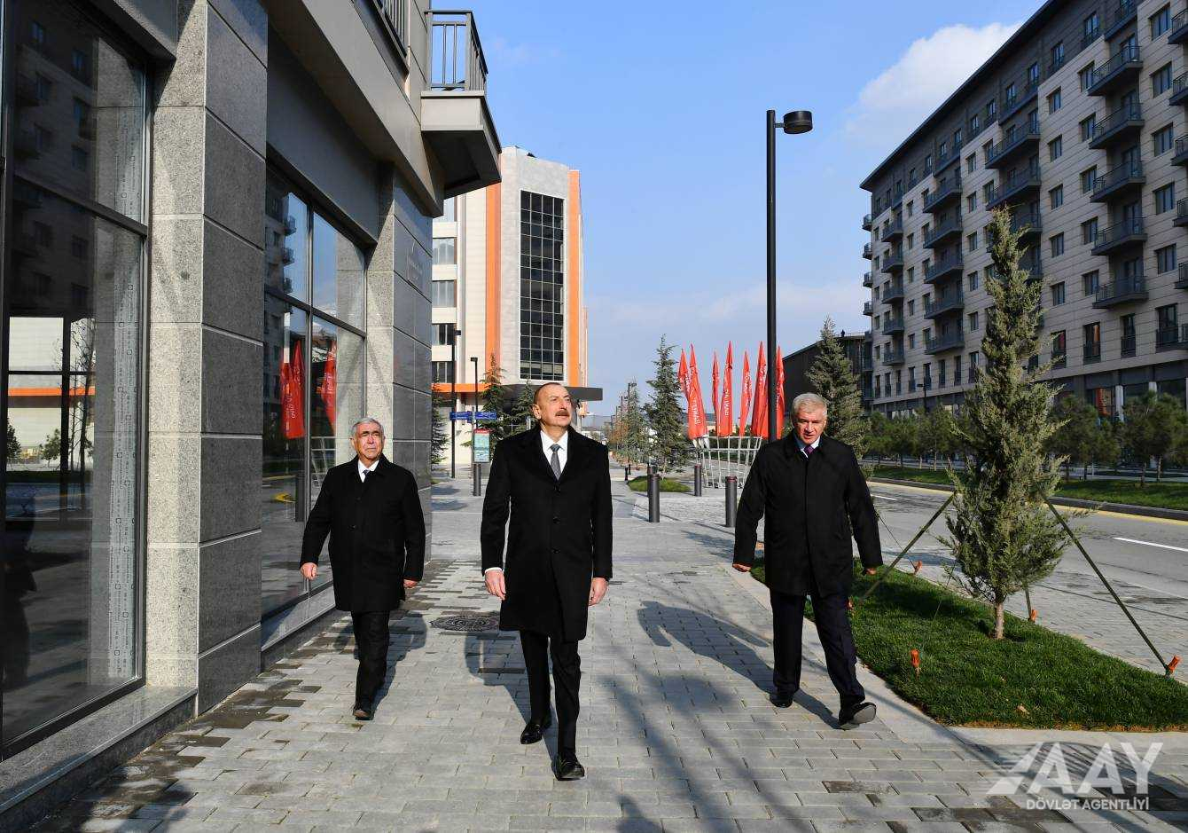 11 President views construction of infrastructure facilities at Central Park Quarter of Baku White City