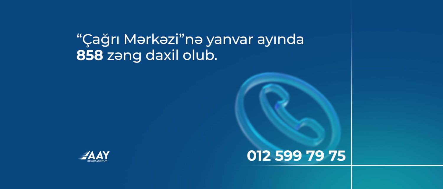 11 “Çağrı Mərkəzi”nə yanvar ayında 858 zəng daxil olub 