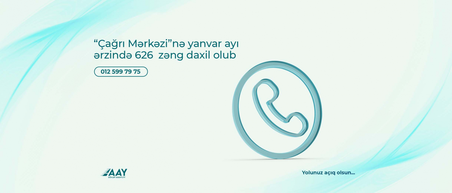 11 “Çağrı Mərkəzi”nə yanvar ayı ərzində 626  zəng daxil olub