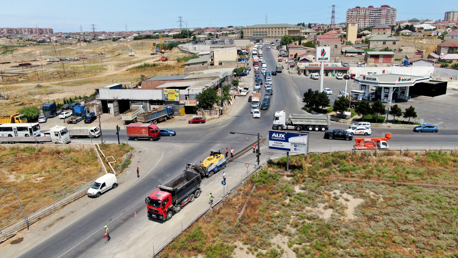 11 Binəqədi-Görədil və Binəqədi-Balaxanı avtomobil yollarının kəsişməsində təmir işləri aparılır