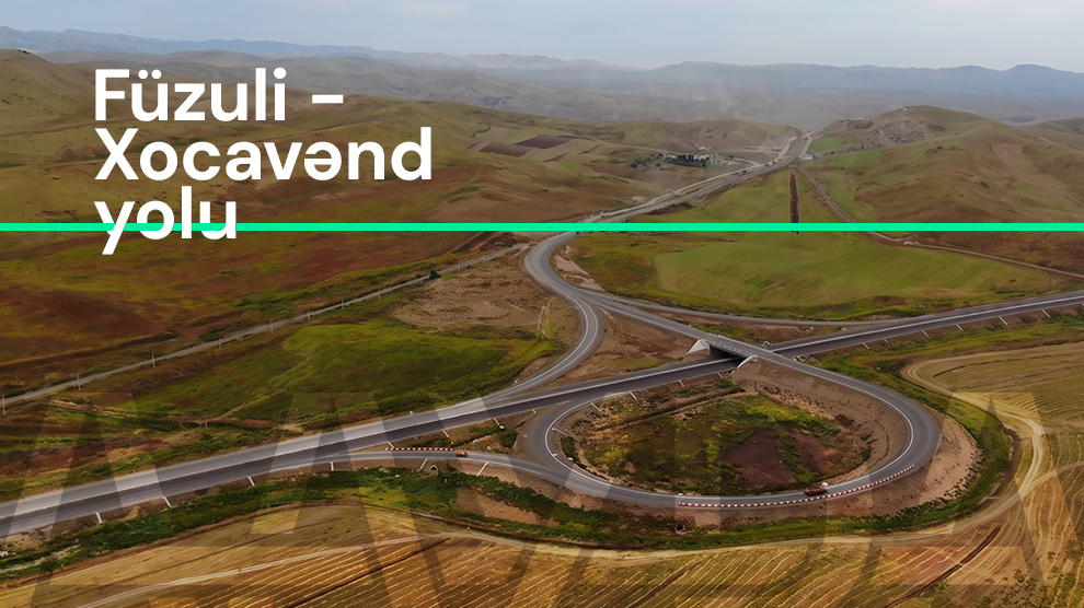 11 19,2 kilometrlik Füzuli–Xocavənd avtomobil yolunda tikinti işləri davam edir