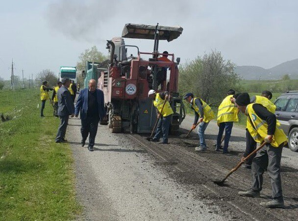 11 Muğanlı-İsmayıllı avtomobil yolunda təmir işləri aparılır - VİDEO / FOTO