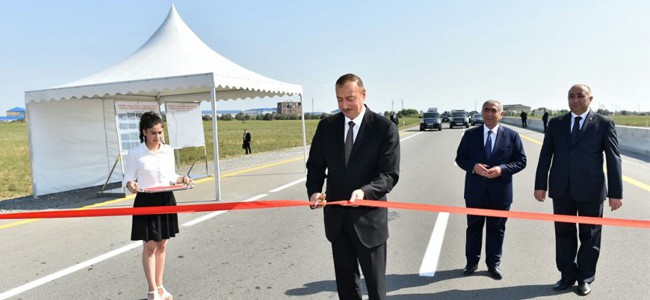 11 Prezident İlham Əliyev Kürdəmir-Ucar-Yevlax avtomobil yolunun yenidənqurmadan sonra açılışında iştirak edib
