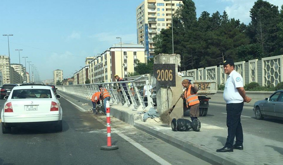 11 Qəza zamanı yol təsərrüfatına ziyan dəyib – FOTO