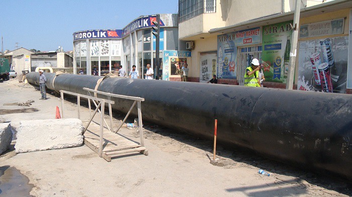 11 Binəqədi şosesində yağış kanalizasiya sistemi yenidən qurulur - FOTO/VİDEO