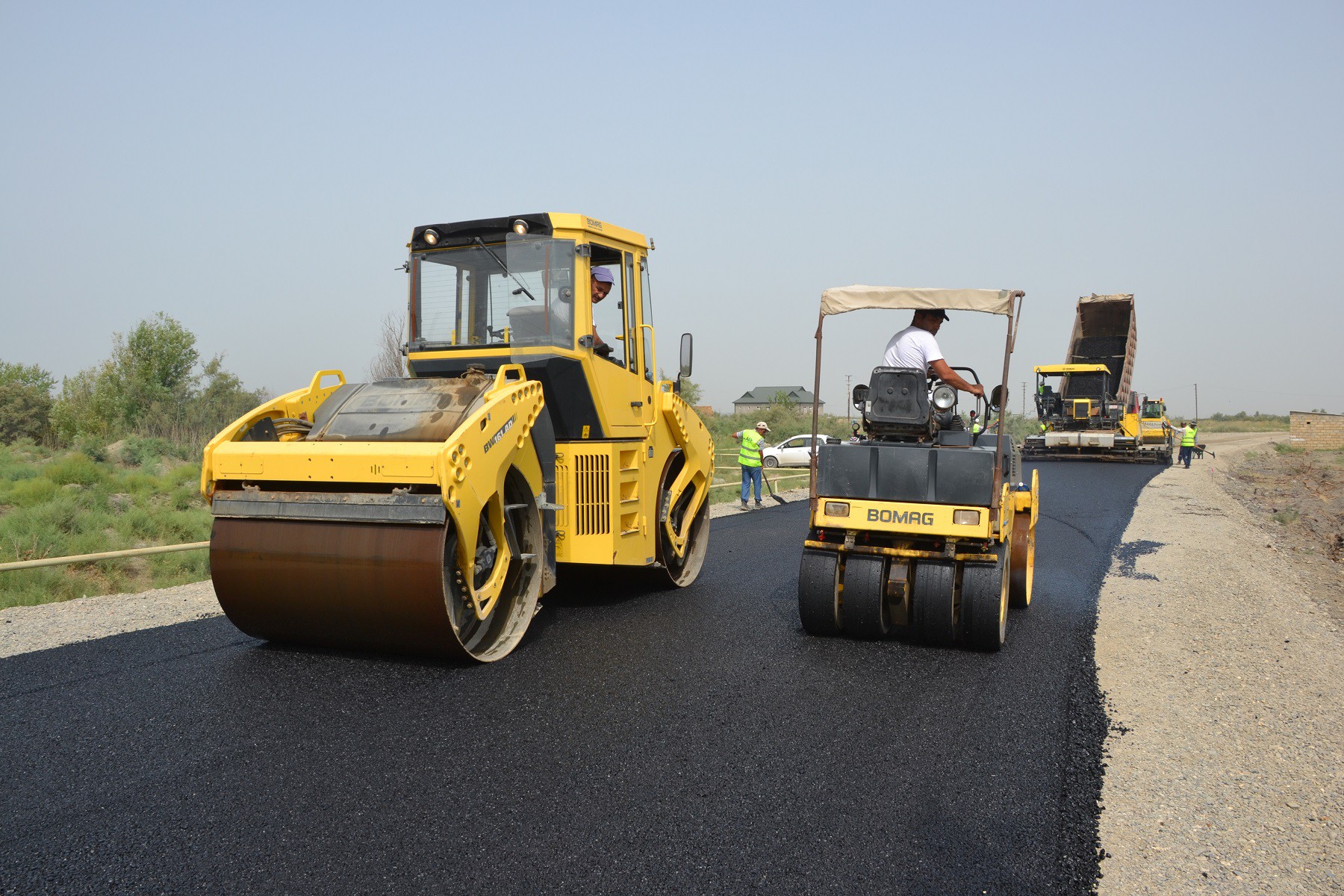 11 Kürdəmirdə 34 km uzunluğa malik avtomobil yolunun yenidən qurulması bitir - VİDEO / FOTO