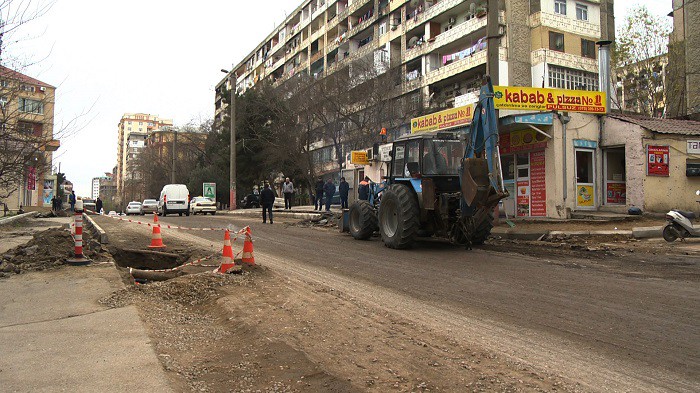 11 Abay Kunanbayev küçəsi əsaslı şəkildə təmir olunur - FOTO