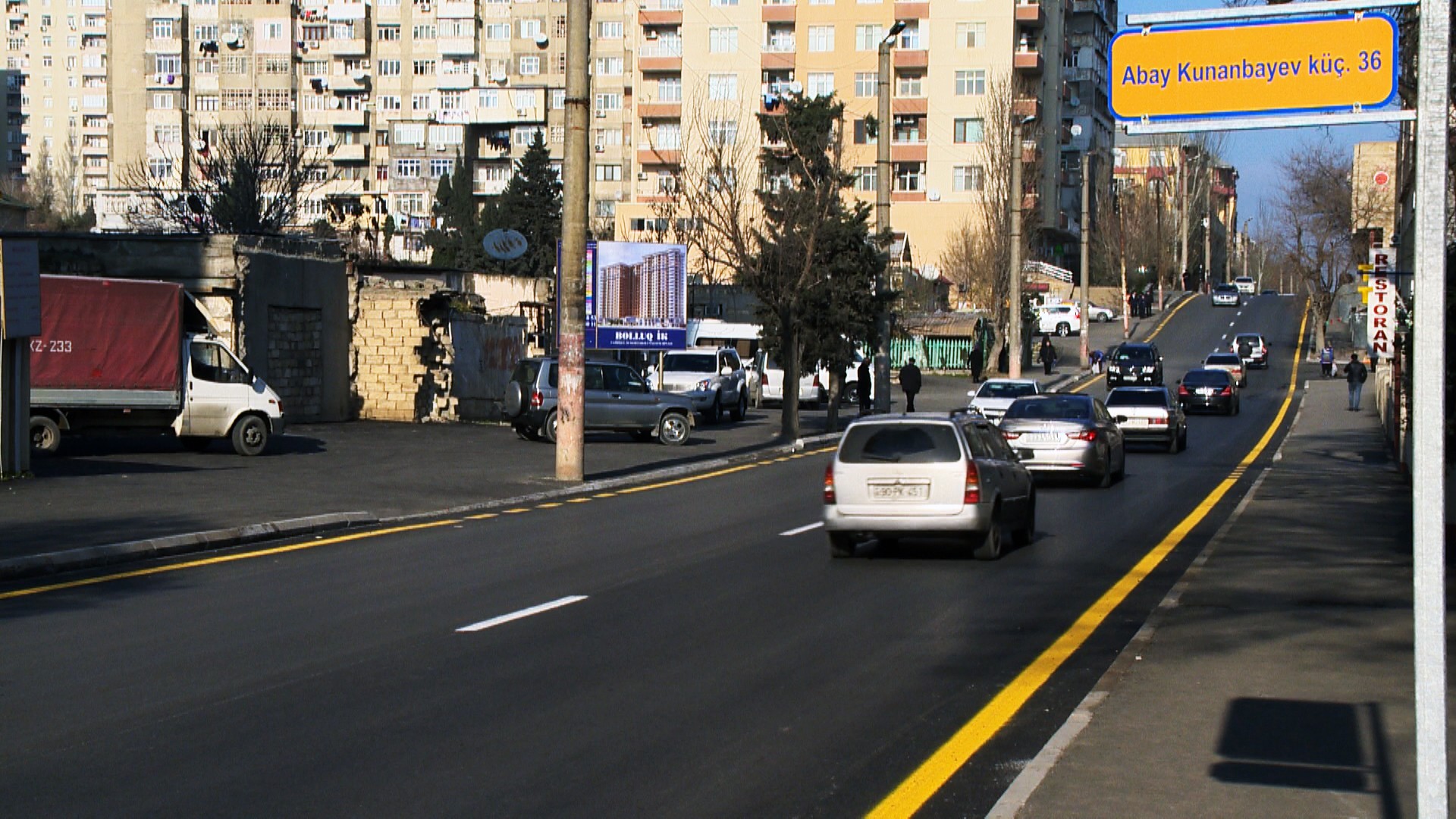 11 Abay Kunanbayev küçəsinin bir hissəsi yenidən quruldu - VİDEO / FOTO