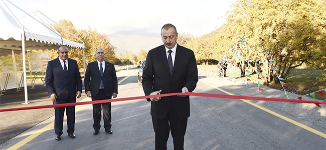 11 Prezident İlham Əliyev Qax-Qıpçaq-Ağyazı avtomobil yolunun açılışını edib 