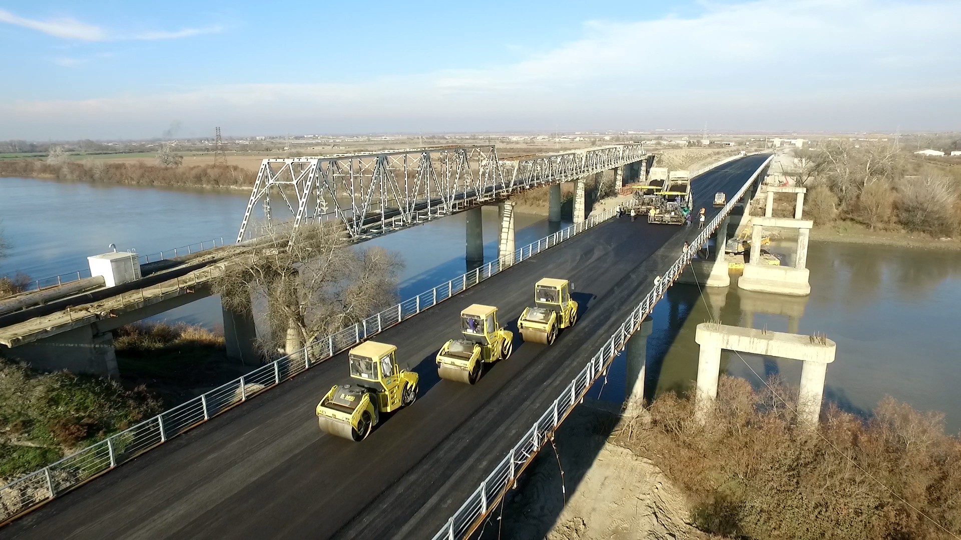 11 Kür çayı üzərindəki körpünün bərpası yekunlaşır - VİDEO / FOTO
