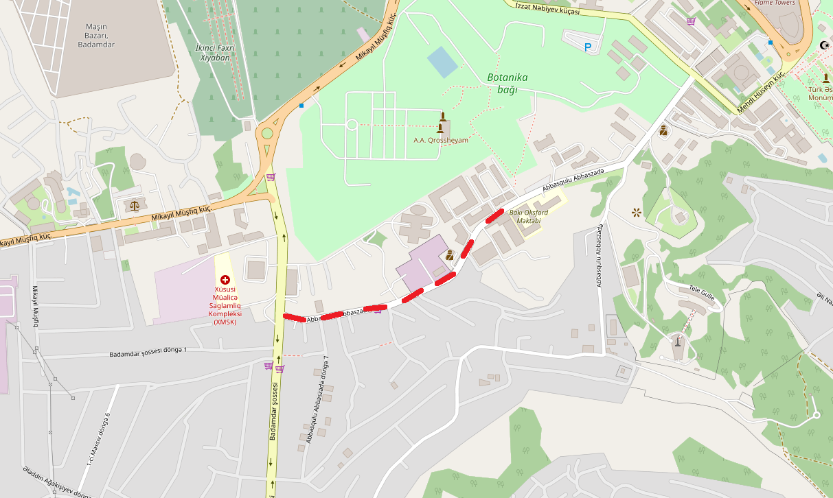 11 Abbasqulu Abbaszadə küçəsində kommunikasiya xətlərini yenilənir – XƏRİTƏ