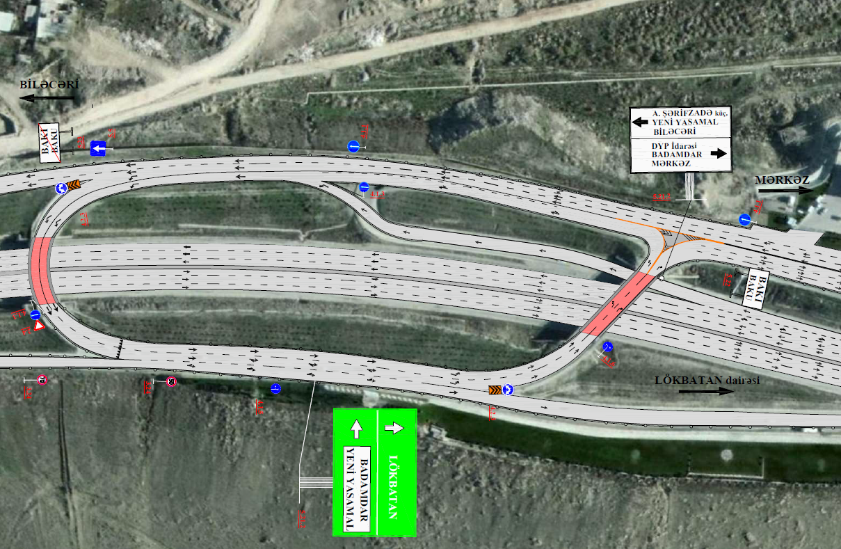 11 Bakı Dairəvi-1 avtomobil yolunda hərəkətin təşkilində dəyişiklik edilib