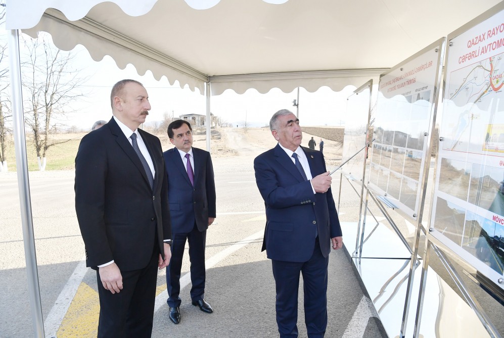 11 Prezident İlham Əliyev Daş Salahlı-Ürkməzli-Dəmirçilər avtomobil yolunun açılışında iştirak edib