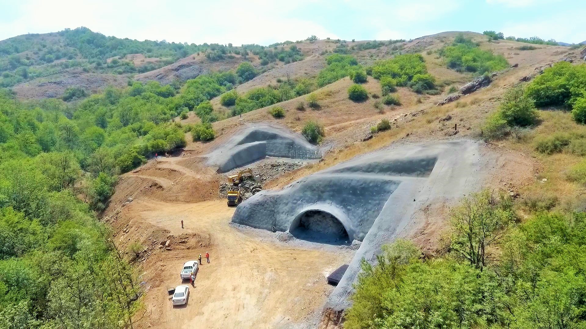 11 Yeni Əhmədbəyli-Füzuli-Şuşa avtomobil yolunda tunellərin inşasına başlanılıb - FOTO
